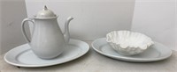 Ironstone Platters & Tea Pot
