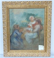 Women and Child Painting on Canvas