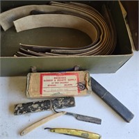 Vintage Straight Razors w/ Sharpening Strops