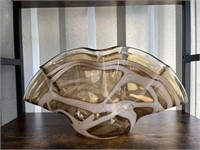 Art Glass Fan Vase