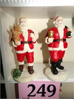 2 SANTA FIGURINES