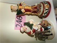 4 SANTA FIGURINES