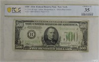 RARE 1934A $500 FRN New York, PCGS VF35