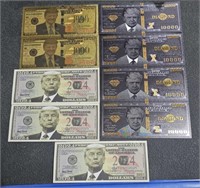 9 Pcs Trump Currency