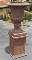Terra Cotta Vase on Pedestal