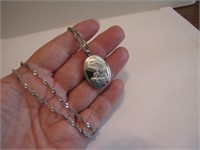 Ornate Sterling Silver Danecraft Locket Necklace