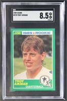 Troy Aikman1989 Score #270 Rookie Football Card, g