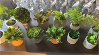 Mini faux succulents in containers - variety -