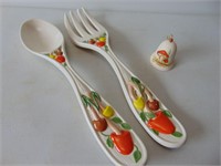 Ceramic Mushroom Spoon and Fork Wall Art