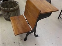 Vintage iron/wood school desk