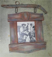 Large Vtg Barnwood Roy Rogers/Trigger Photo Print