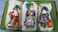 3  CHRISTOPHER RADKO SANTA CHRISTMAS ORNAMENTS