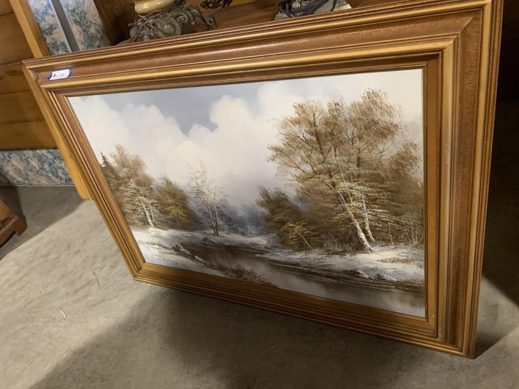 Canvas winter scene framed