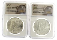 1887 MS63 NY Bank Hoard Morgan Silver Dollar