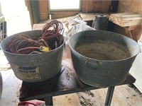 #2 Wash Tubs & Extension Cords, Metal Tub