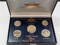 OF) 1999 24 karat gold plated coin set