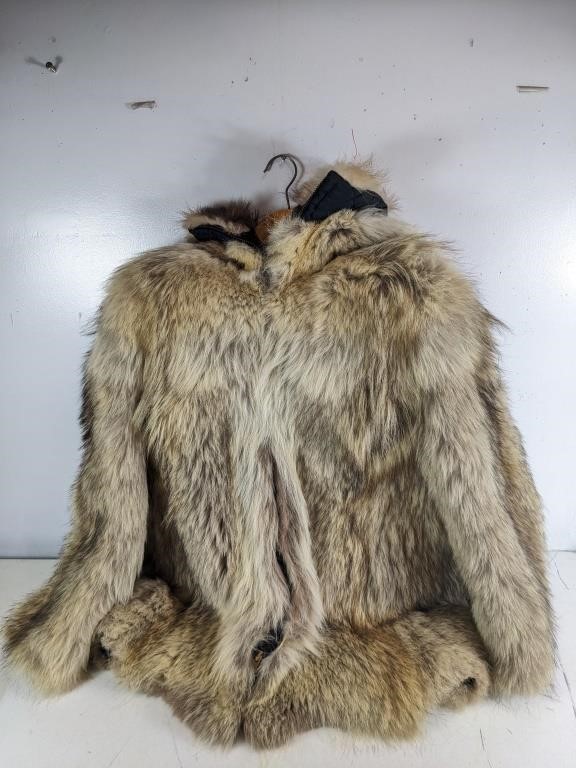 Genuine Fox Fur Coat w/Hood