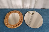 Two Oval Wall Mirrors