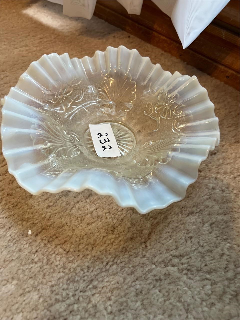 FENTON FLUTED CANDY DISH 2 3/4" X 8 1/2" DIA.