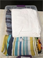 TRAY OF TOWELS
