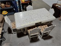 Rustic Style Painted Table & 5 Chairs