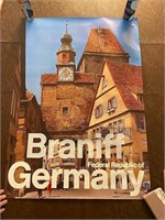 Braniff Airways 1980's GERMANY Travel Poster