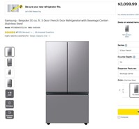 A258 Samsung - 30 cu. ft. 3-Door Refrigerator