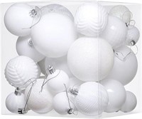 8PCS Christmas Ball Ornaments - White Christmas