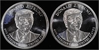 (2) 1 OZ .999 SILVER DONALD TRUMP ROUNDS