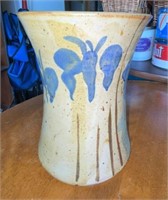 MCM Butterfly Studio Art Pottery Vase, Signed