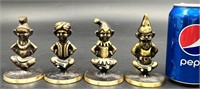 4 Rare Brass Monroe Davis Paper Weight Figures