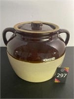 Vintage Stoneware Bean Pot with Lid