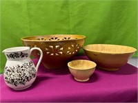 Yellow Ware Food Molds, Ceramic Fruit Bowl ++