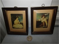 2 Small Vintage Pictures 21 1/2" T