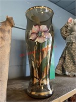 10.5 in Glass Vase Hand Painted (backhouse)
