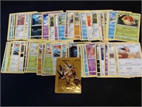 Lot Of 50 Pokemon Cards With Gold Foil