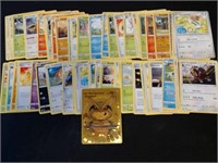 Lot Of 50 Pokemon Cards With Gold Foil