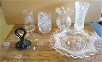 Group of MIsc Crystal Vases & Trays