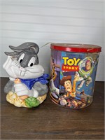 Bugs Bunny Cookie Jar and Toy Story Tin