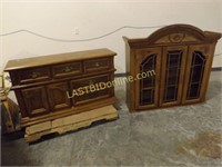 WOODEN BUFFET & WOODEN CHINA CABINET TOP