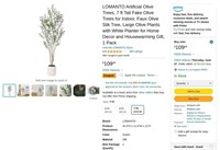 E9629  LOMANTO Artificial Olive Trees 7 ft, 1 Pack