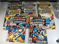 8 Vintage Marvel Captain America Comic Books