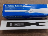 Electric knife and thermometer fork