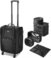 $120 REATAIL ROLLING MAKEUP SUITCASE W/ ACCESSORI