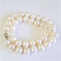 $200 Silver Genuine Fresh Water Pearl 18" Necklace