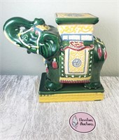 Colorful Green Ceramic Elephant Plant Stand