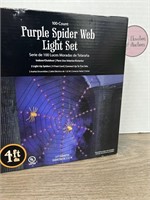 Halloween Purple Spider Web Light Set