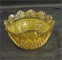 VTG Amber Hobnail Glass Bowl