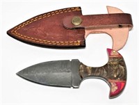 Damascus Steel Knife with Custom Resin/Wood Handle