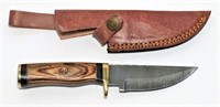 Damascus Steel Knife with Custom Wood Handle